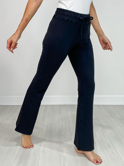 Cotton Blend Foldover Flared Leggings
