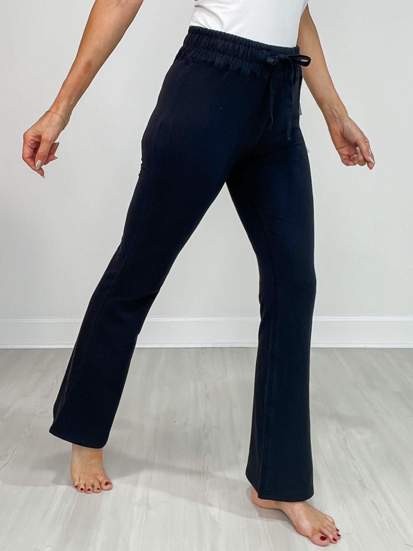 Cotton Blend Foldover Flared Leggings