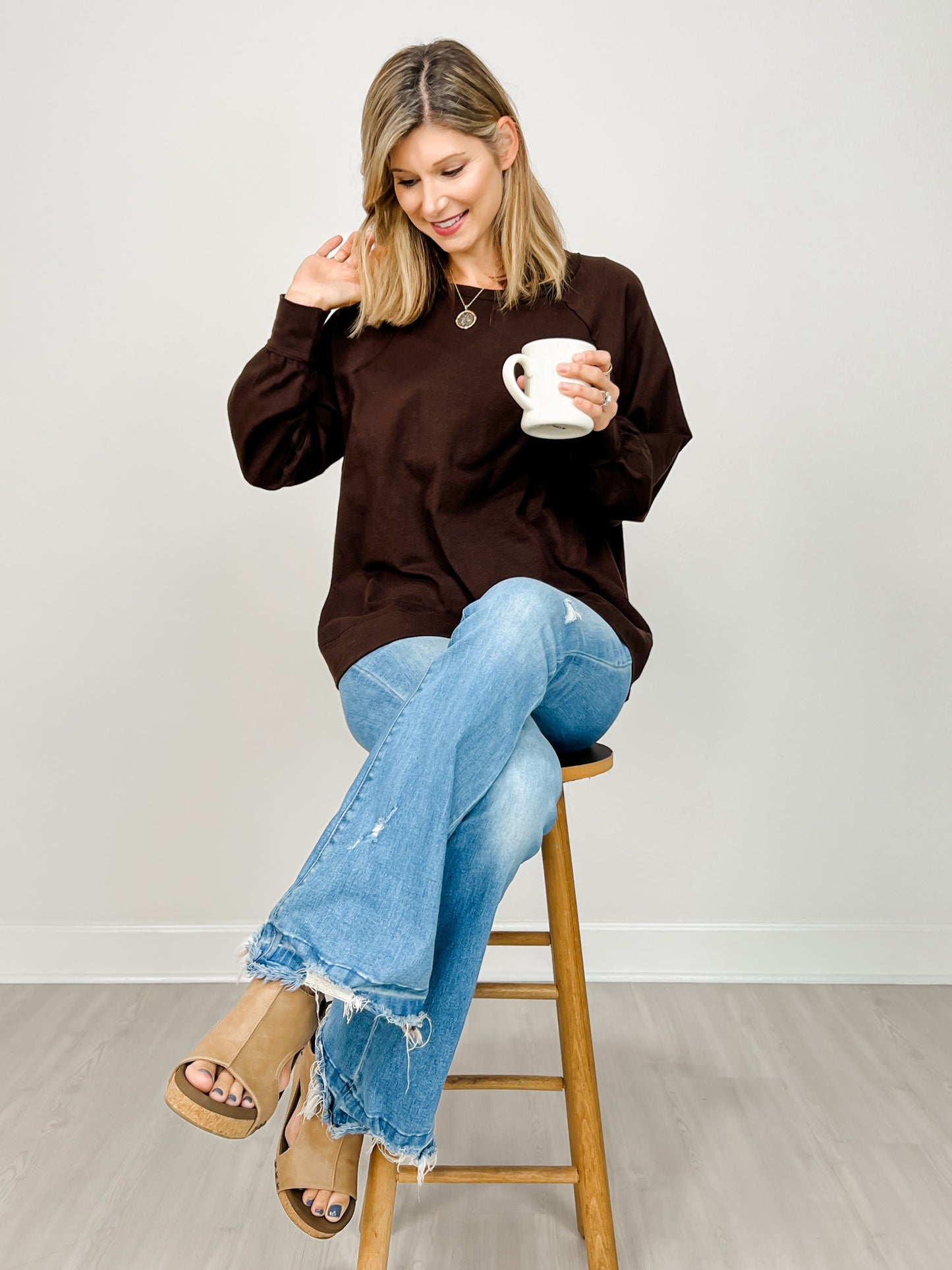 Modal Scuba Mock Neck Pullover Top