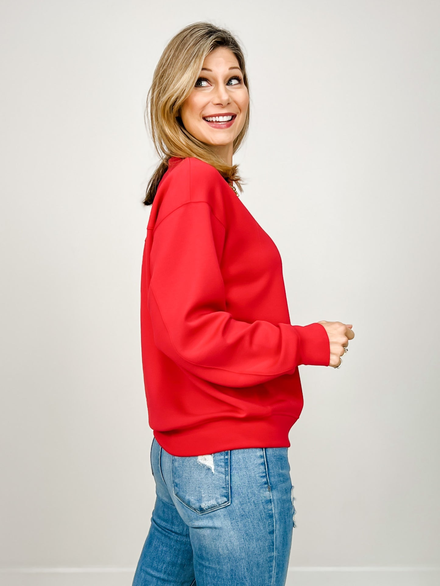 Modal Scuba Mock Neck Pullover Top