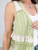Ruffle Detail Sleeveless Open Front Cardigan Top