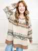 Aztec Striped Oversized Pullover Top