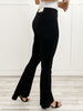 Magic High Waisted Double Knit Kick Flare Pants in Black