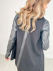 Leather Detail Waterfall Cardigan