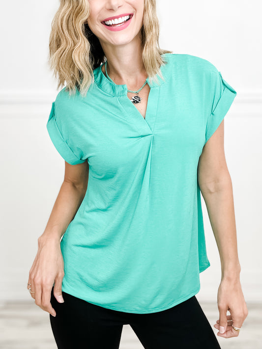 Solid Color Lizzy Dolman Short Sleeve Top