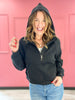 Just Having Fun French Terry Cropped Quarter Zipped Hooded Jacket - SET A