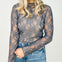 Long Sleeve Floral Print Lace Top