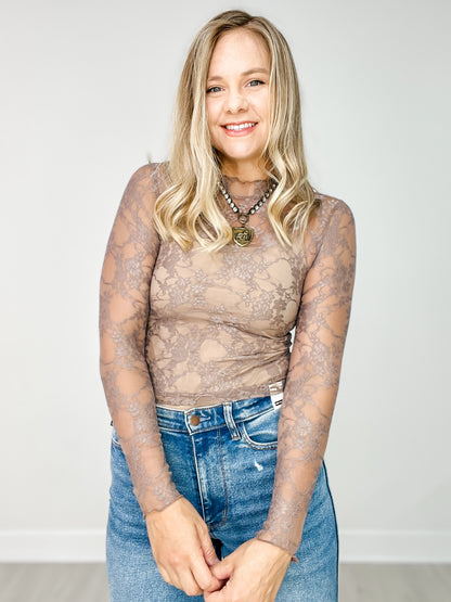 Layer Me Lace High Neck Top