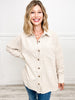 Oversized Corduroy Button Down Tunic Top