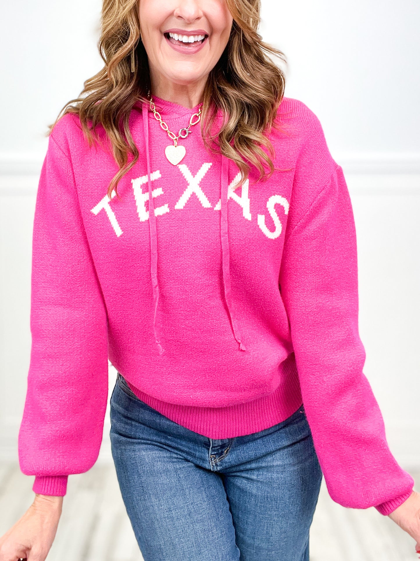 Texas Hoodie Knit Sweater Top