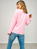 Christmas Cookie Patch on Pink Long-Sleeve Shirt