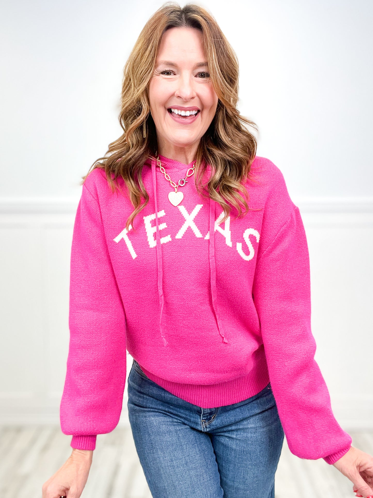 Texas Hoodie Knit Sweater Top