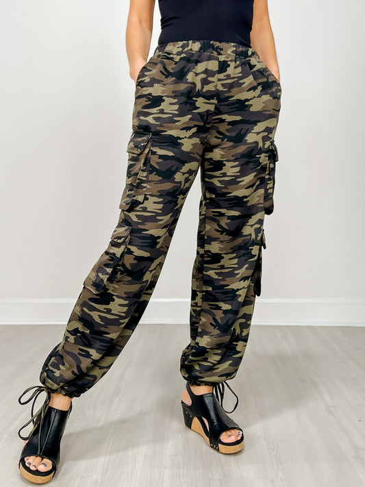 Camouflage French Terry Cargo Pockets Pants