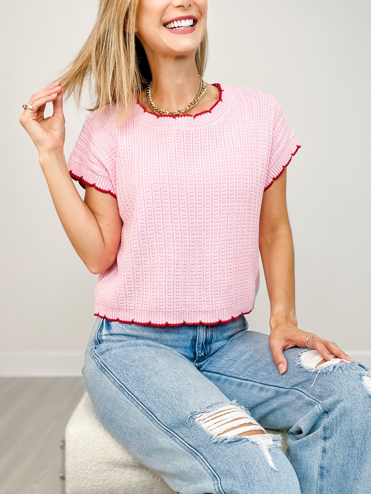 Textured Light Weight Dolman Sweater Top