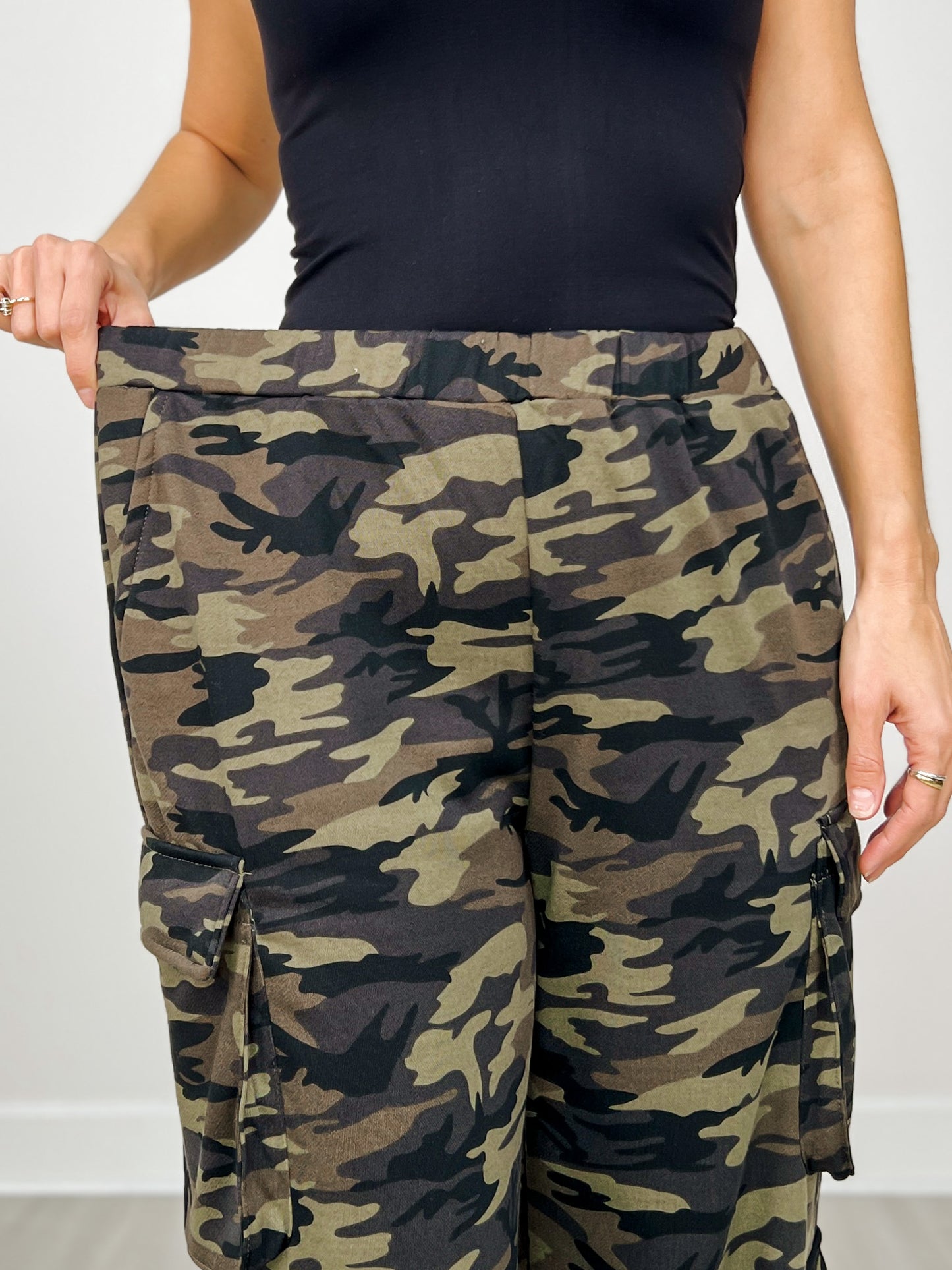 Camouflage French Terry Cargo Pockets Pants
