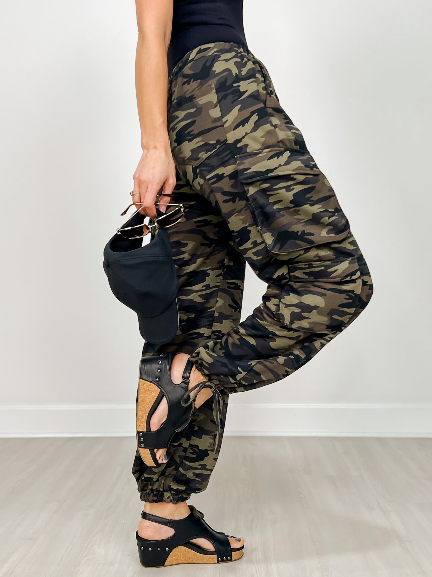 Camouflage French Terry Cargo Pockets Pants