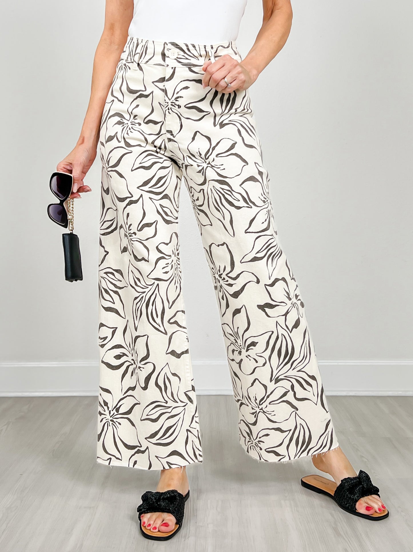 Floral Print Stretch Pants