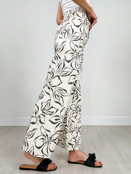 Floral Print Stretch Pants