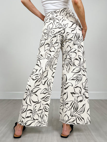 Floral Print Stretch Pants