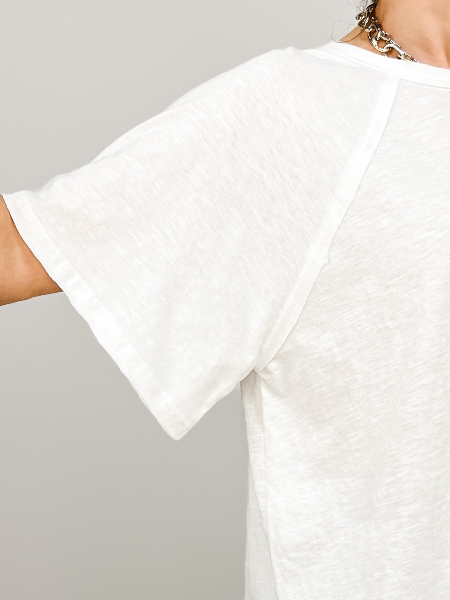 Oversized Cotton Slub Short Sleeve Top GRP C