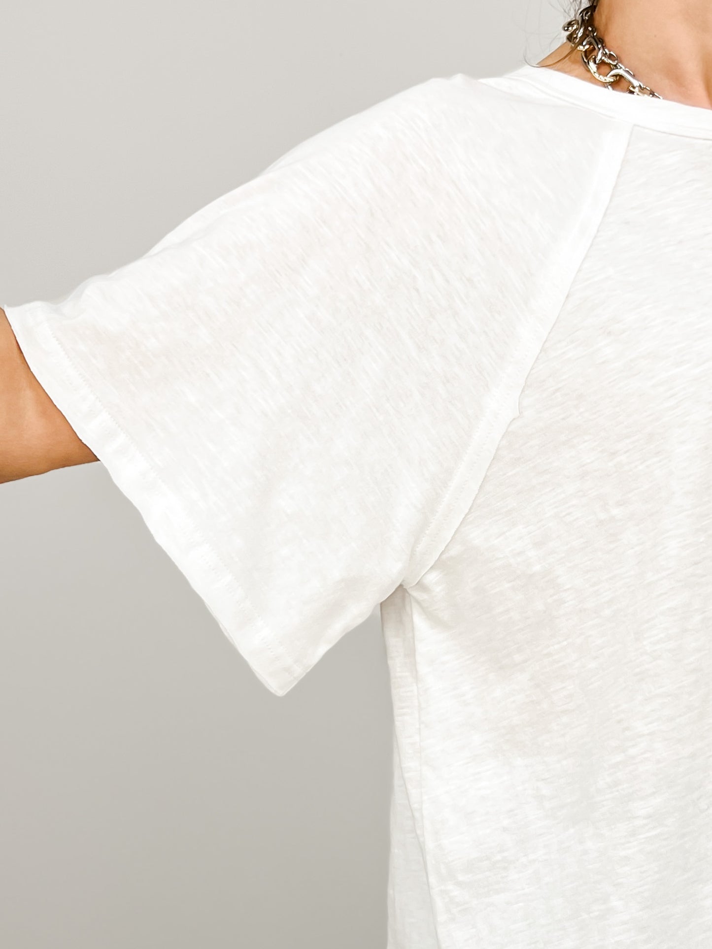 Oversized Cotton Slub Short Sleeve Top GRP C