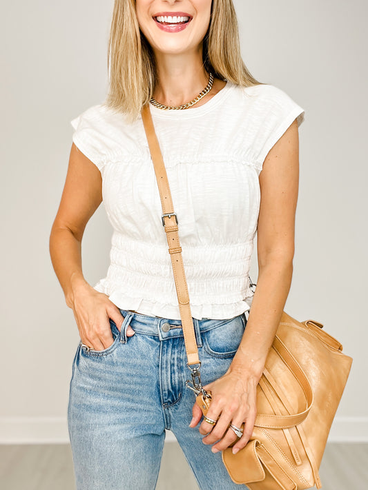 Sleeveless Top with Smocking Detail