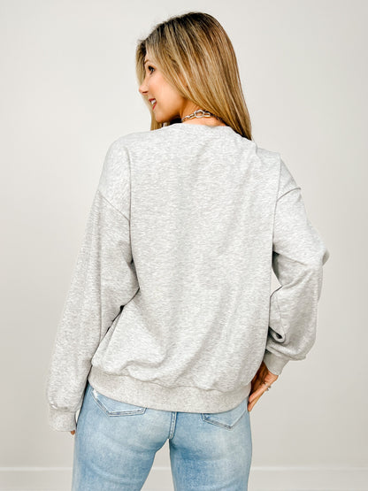 Love Patch Heart Graphic Sweatshirt
