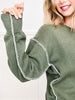 Edge Embellished Pullover Sweater