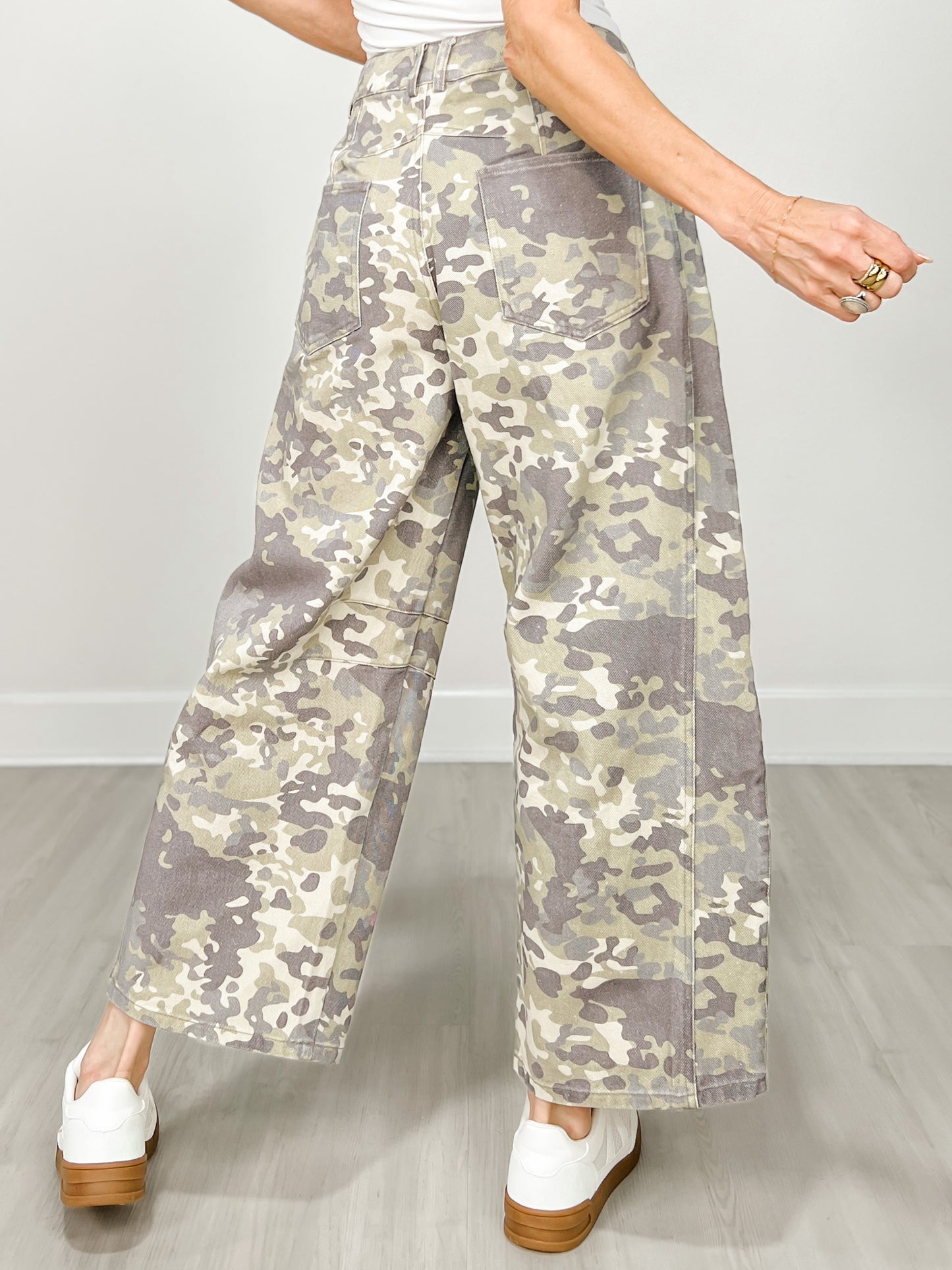Soft Washed Sage Camo Barrel Pants