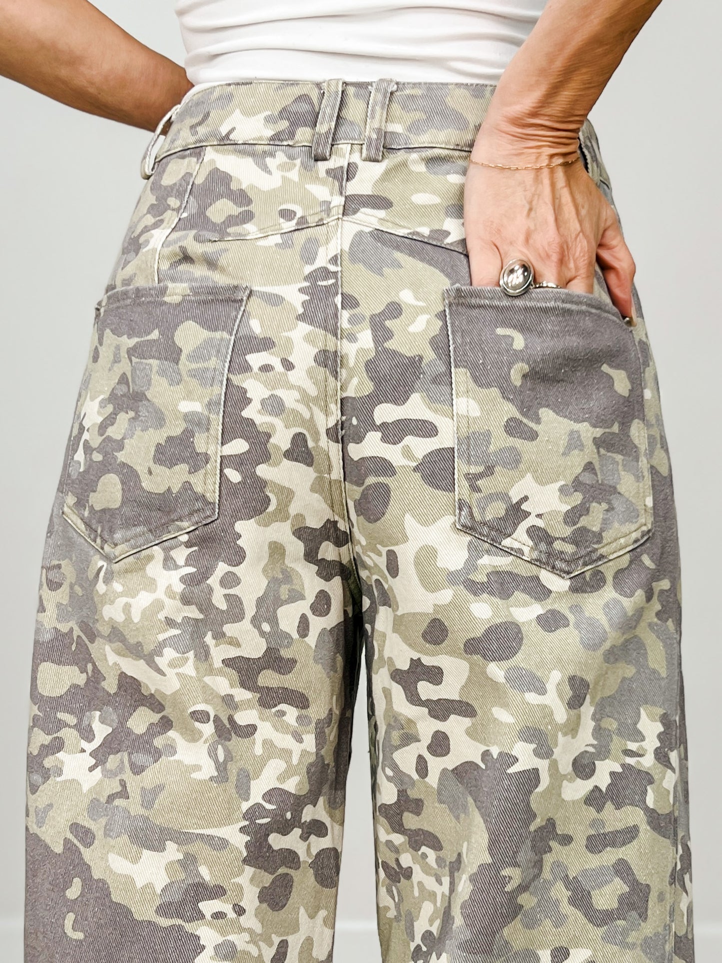 Soft Washed Sage Camo Barrel Pants