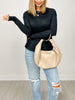 Slub Knit Drop Shoulder Long Sleeve Top