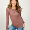 Slub Knit Drop Shoulder Long Sleeve Top