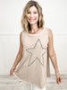 Be A Star Stud Embellishment Sleeveless Floral Star Patch Tunic Top - Group A