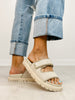 MIA Gabri Crocheted Slip-On Sandals in BONE