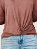 Hacci Slub Twist Front Long Sleeve Top