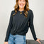 Hacci Slub Twist Front Long Sleeve Top
