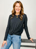 Hacci Slub Twist Front Long Sleeve Top