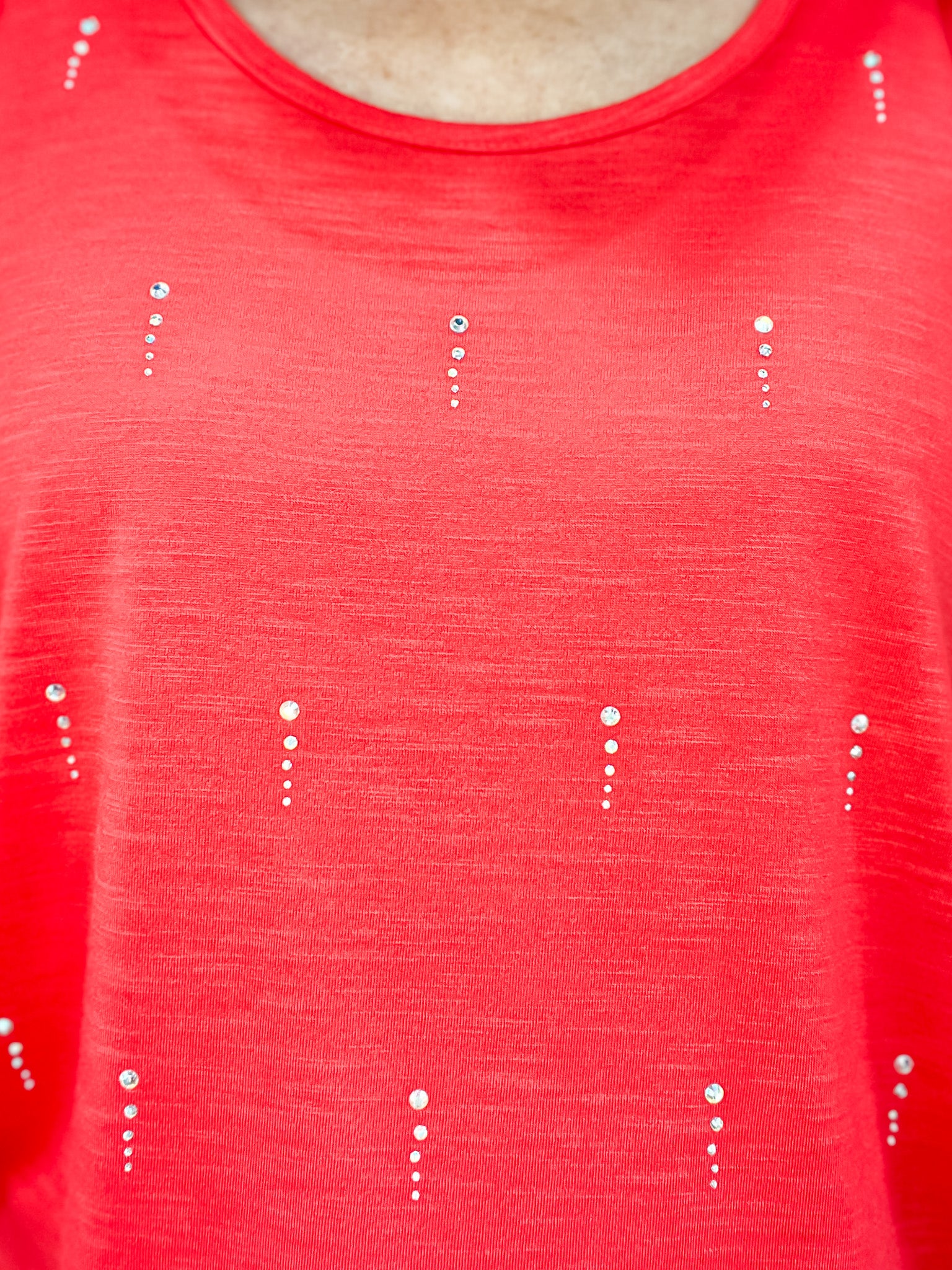 Rain Drop Rhinestone Knit Tank Top