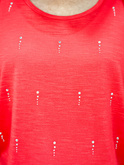 Rain Drop Rhinestone Knit Tank Top