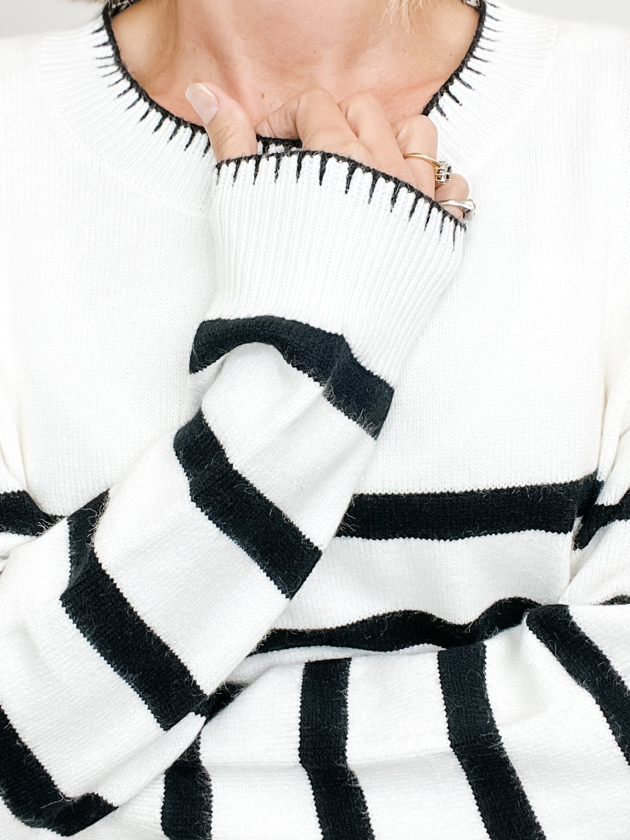 Long Sleeve Striped Knit Sweater Top