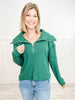 Long Sleeve Solid Knit Top with Zip-Up Collar