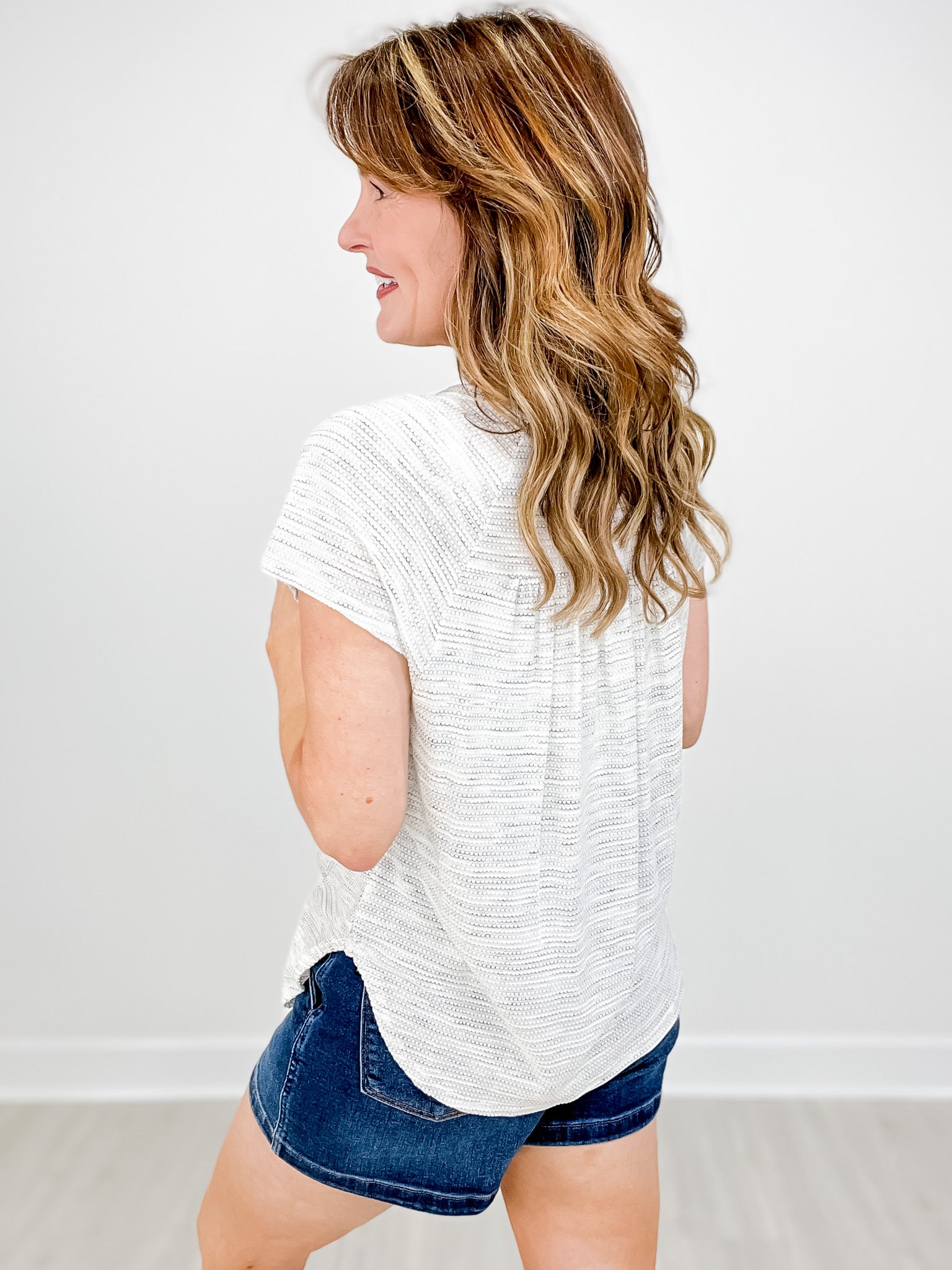 Heart Shape Dream Catcher Graphic Top with Ruffle Detail