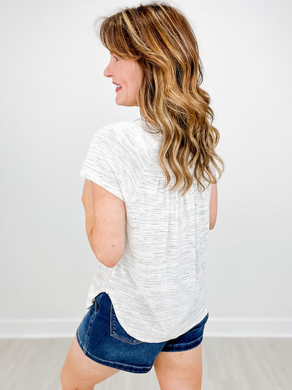 Heart Shape Dream Catcher Graphic Top with Ruffle Detail