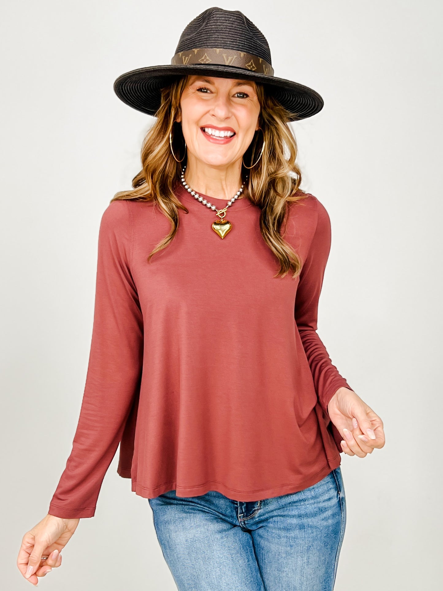 Modal Loose Fit Long Sleeve Top
