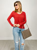 Slub Knit Scoop Neck Long Sleeve Top - Group A