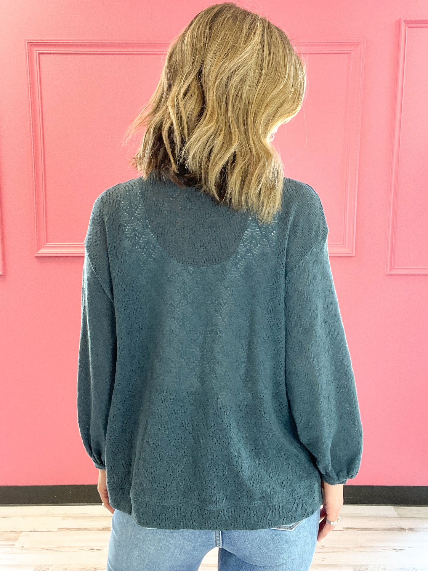 Woven Lace Cardigan with Pocket Detail - Dallas Market Live