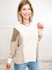 Long Sleeve Color Block Round Neckline Top