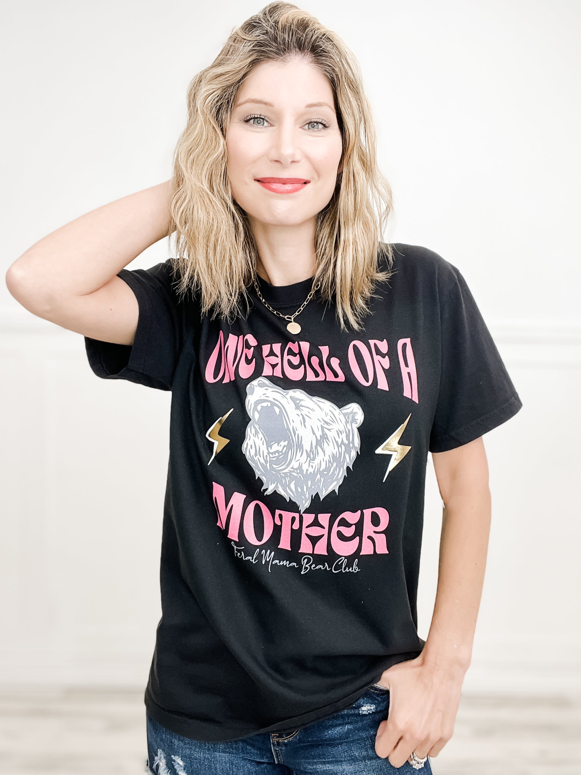 Feral Mama Bear Club Gold Foil Graphic Tee