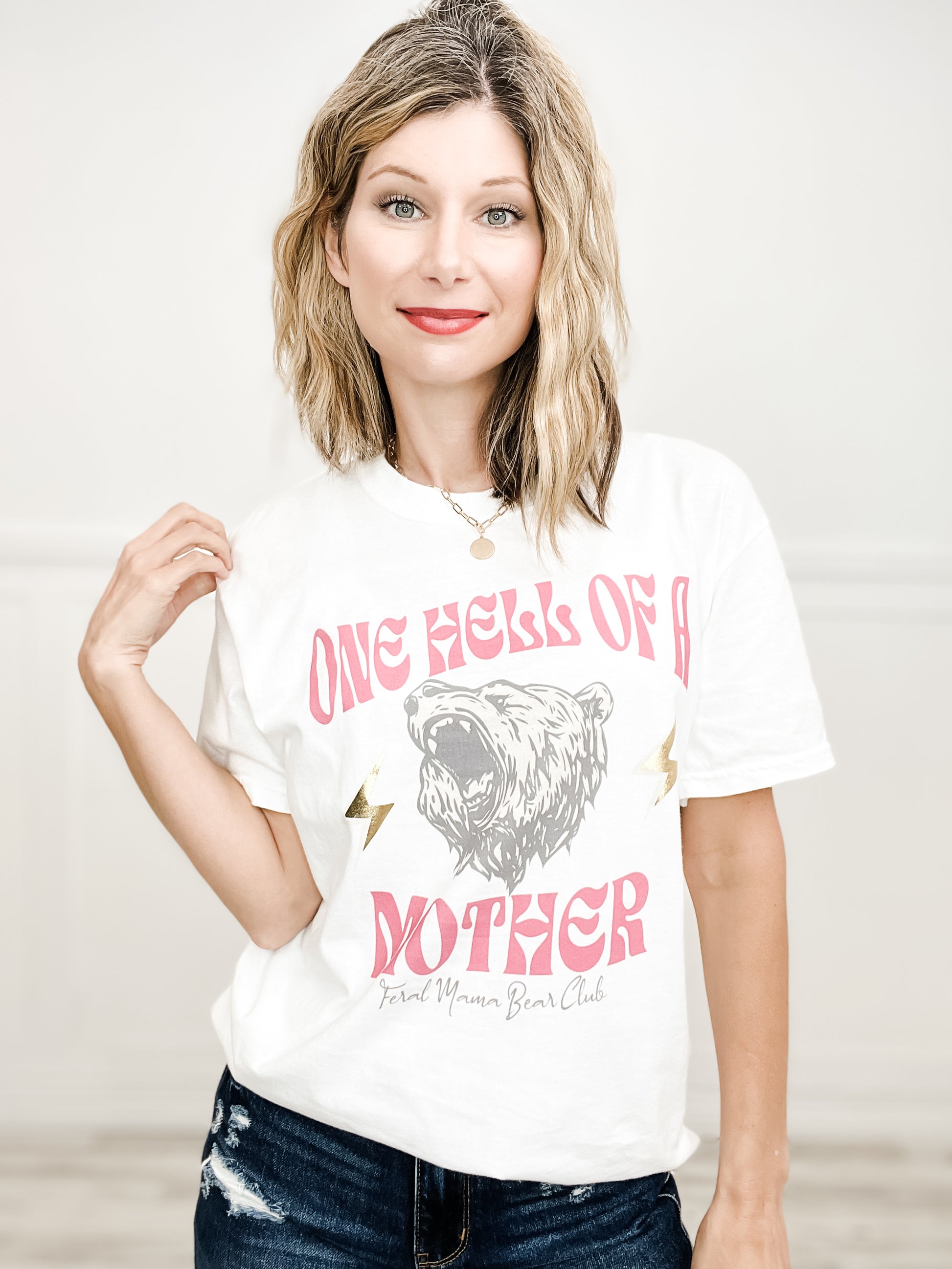 Feral Mama Bear Club Gold Foil Graphic Tee