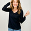 Slub Knit Scoop Neck Long Sleeve Top - Group B